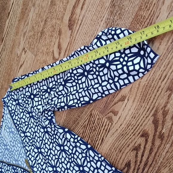 (S) Tacera Geometric Print Loose ¾ Sleeve V Neck Tunic Dress Vacation Summer - Picture 6 of 10